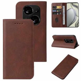 For Tecno Phantom X2 Magnetic Closure Leather Phone Case(Brown)