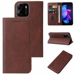 For TECNO Pop 7 Pro Magnetic Closure Leather Phone Case(Brown)