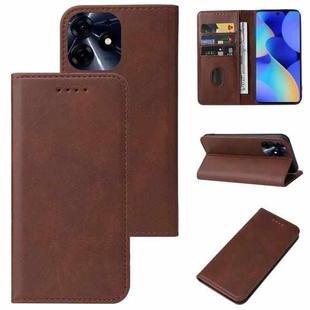 For Tecno Spark 10 Pro Magnetic Closure Leather Phone Case(Brown)
