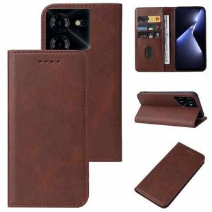 For Tecno Pova 5 Pro Magnetic Closure Leather Phone Case(Brown)