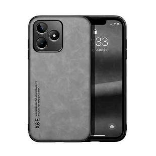 For Realme C53 Skin Feel Magnetic Leather Back Phone Case(Light Grey)
