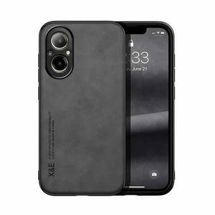 For Realme C67 4G Skin Feel Magnetic Leather Back Phone Case(Dark Grey)