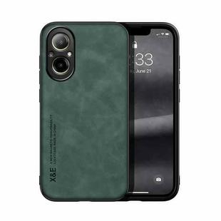 For Realme C67 4G Skin Feel Magnetic Leather Back Phone Case(Green)