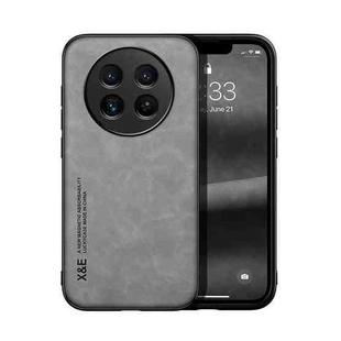 For Realme 12 Skin Feel Magnetic Leather Back Phone Case(Light Grey)