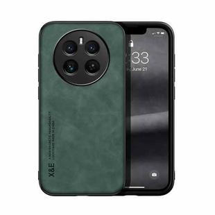 For Realme 12+ Skin Feel Magnetic Leather Back Phone Case(Green)