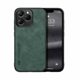 For Realme C63 4G Skin Feel Magnetic Leather Back Phone Case(Green)