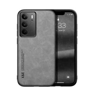 For Realme C75 4G Skin Feel Magnetic Leather Back Phone Case(Light Grey)