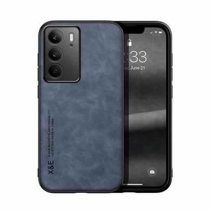 For Realme C75 4G Skin Feel Magnetic Leather Back Phone Case(Blue)