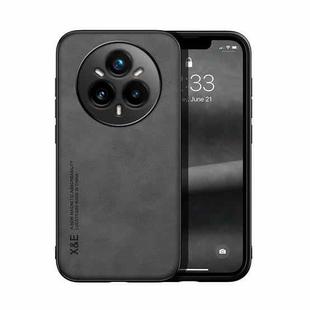 For Realme 14 Pro+ Skin Feel Magnetic Leather Back Phone Case(Dark Grey)