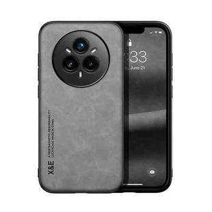 For Realme 14 Pro Skin Feel Magnetic Leather Back Phone Case(Light Grey)