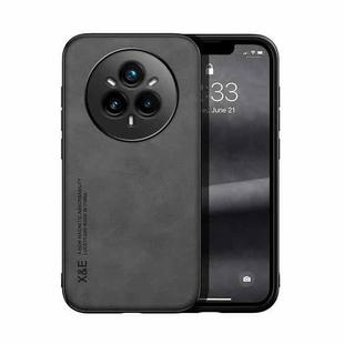 For Realme 14 Pro Skin Feel Magnetic Leather Back Phone Case(Dark Grey)