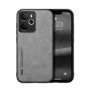 For Realme 14 Skin Feel Magnetic Leather Back Phone Case(Light Grey)