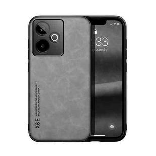 For Realme GT 7 Global Skin Feel Magnetic Leather Back Phone Case(Light Grey)