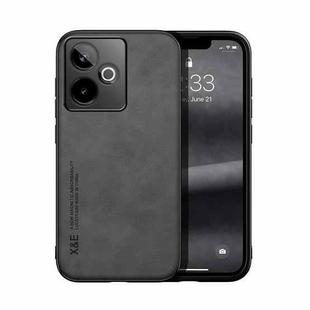 For Realme GT 7 Global Skin Feel Magnetic Leather Back Phone Case(Dark Grey)
