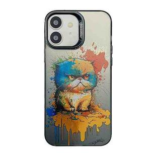 For iPhone 12 Cute Animal Pattern Series PC + TPU Phone Case(Fat Cat)