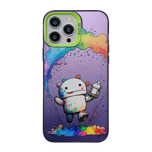 For iPhone 12 Pro Cute Animal Pattern Series PC + TPU Phone Case(Robots)
