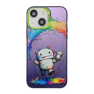 For iPhone 13 Cute Animal Pattern Series PC + TPU Phone Case(Robots)