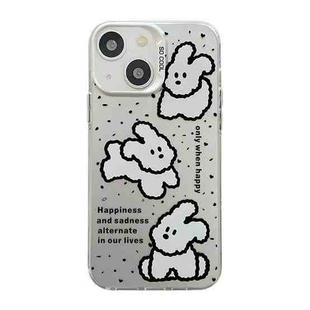 For iPhone 14 Cute Animal Pattern Series PC + TPU Phone Case(White Puppy)