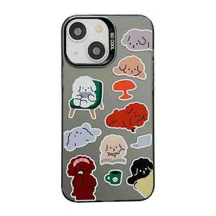 For iPhone 14 Cute Animal Pattern Series PC + TPU Phone Case(Colorful Puppy)