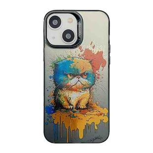 For iPhone 14 Cute Animal Pattern Series PC + TPU Phone Case(Fat Cat)