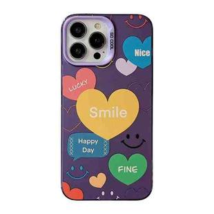 For iPhone 14 Pro Cute Animal Pattern Series PC + TPU Phone Case(Love)