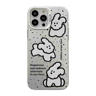 For iPhone 15 Pro Cute Animal Pattern Series PC + TPU Phone Case(White Puppy)