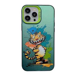 For iPhone 15 Pro Cute Animal Pattern Series PC + TPU Phone Case(Tiger)