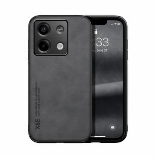 For Xiaomi Redmi Note 13 5G Skin Feel Magnetic Leather Back Phone Case(Dark Grey)