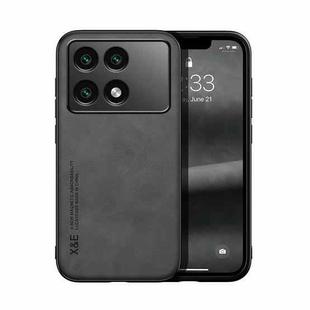 For Xiaomi Redmi K70E Skin Feel Magnetic Leather Back Phone Case(Dark Grey)
