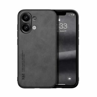 For Xiaomi Redmi Note 13 4G Skin Feel Magnetic Leather Back Phone Case(Dark Grey)