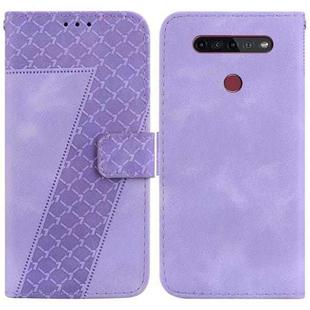 For LG K41S/K51S 7-shaped Embossed Leather Phone Case(Purple)