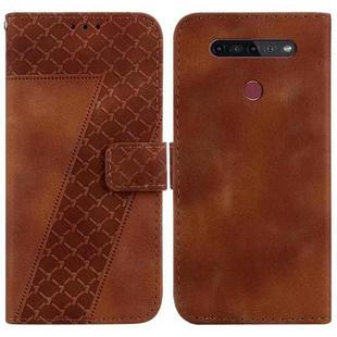 For LG K41S/K51S 7-shaped Embossed Leather Phone Case(Brown)