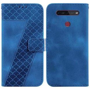 For LG K41S/K51S 7-shaped Embossed Leather Phone Case(Blue)