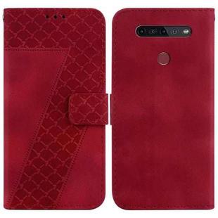 For LG K41S/K51S 7-shaped Embossed Leather Phone Case(Red)