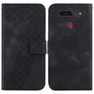 For LG K41S/K51S 7-shaped Embossed Leather Phone Case(Black)
