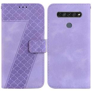 For LG K61 7-shaped Embossed Leather Phone Case(Purple)