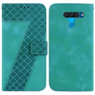 For LG K50/Q60 7-shaped Embossed Leather Phone Case(Green)