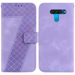 For LG K50/Q60 7-shaped Embossed Leather Phone Case(Purple)