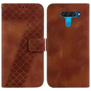 For LG K50/Q60 7-shaped Embossed Leather Phone Case(Brown)