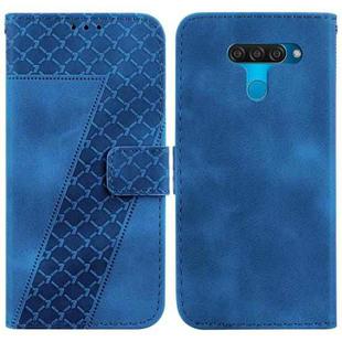 For LG K50/Q60 7-shaped Embossed Leather Phone Case(Blue)