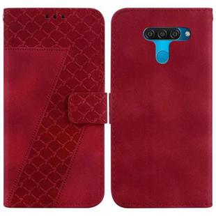 For LG K50/Q60 7-shaped Embossed Leather Phone Case(Red)