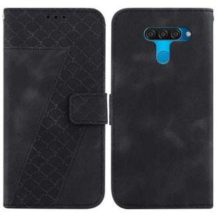 For LG K50/Q60 7-shaped Embossed Leather Phone Case(Black)