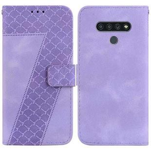For LG Stylo 6/K71 7-shaped Embossed Leather Phone Case(Purple)