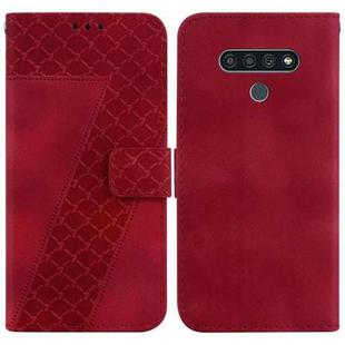 For LG Stylo 6/K71 7-shaped Embossed Leather Phone Case(Red)