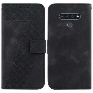 For LG Stylo 6/K71 7-shaped Embossed Leather Phone Case(Black)