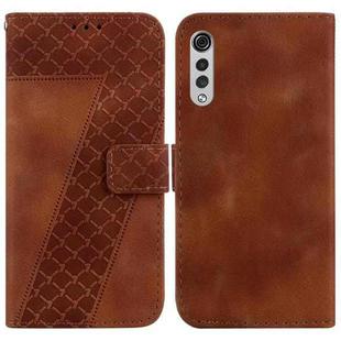 For LG Velvet 4G/5G/G9 7-shaped Embossed Leather Phone Case(Brown)
