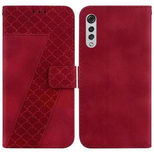 For LG Velvet 4G/5G/G9 7-shaped Embossed Leather Phone Case(Red)