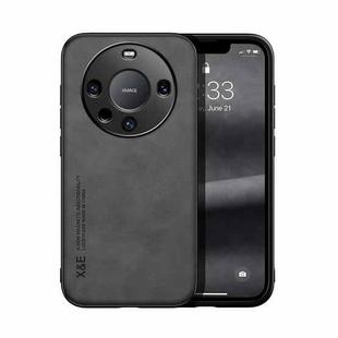 For Huawei Mate 60 Pro Skin Feel Magnetic Leather Back Phone Case(Dark Grey)