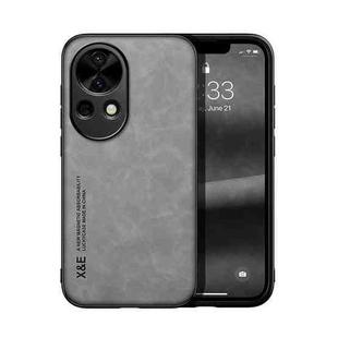 For Huawei nova 12 Pro Skin Feel Magnetic Leather Back Phone Case(Light Grey)