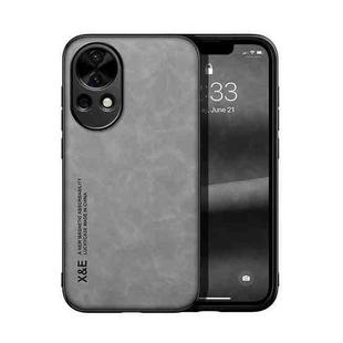 For Huawei nova 12 Skin Feel Magnetic Leather Back Phone Case(Light Grey)